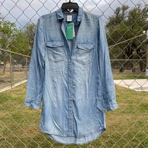 H&M Denim Chambray Mini Dress Size 2 NWT